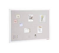 VEVOR Bacheca in sughero bianco 1124x824mm con finitura in lino, Bacheca montata a parete per casa, scuola, ufficio, biblioteca, Bacheca da muro per decorazione insegnamento superficie in lino