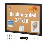 VEVOR Bacheca sughero rettangolare 55,9 x 40,7 cm - cornice MDF adesiva, con puntini