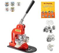 VEVOR Badge Punch Press 500 pezzi Coperchio in lamiera fai da te Badge Press Badge Press Machine Distintivo Button Maker, 250 pezzi Base in plastica + 250 pezzi