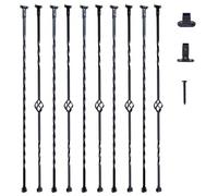 Balaustre VEVOR binario per cancello binario decorativo binario per recinzione acciaio zincato 56 x 56 x 1122 mm Balaustre binario per scale pioli nero opaco Ideale per scale interne e corrimano