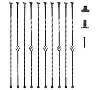 Balaustre VEVOR binario per cancello binario decorativo binario per recinzione acciaio zincato 56 x 56 x 1122 mm Balaustre binario per scale pioli nero opaco Ideale per scale interne e corrimano