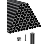 VEVOR Balaustre per Scale in Alluminio, Ringhiera in Metallo Tondo Impermeabile per Ponte Cavo con Tappi e Viti, per Scale, Portico, Patio, Recinzione, Nero Opaco da 19 x 660 mm, 101 Pezzi