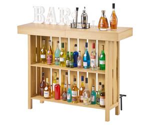 VEVOR Bancone da Bar per Casa, Mobile Tavolo da Salotto con 3 Ripiani Portabicchieri Portabottiglie, Bancone da Bar Salvaspazio Domestico Piedini Regolabili 1400 x 398 x 1055 mm, Cucina Soggiorno