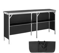 VEVOR Bancone fieristico portatile, 1980 x 385 x 880 m Stand fieristico Bancone espositivo, Bancone pieghevole per tavolo da bar, Reception con ripiano, Borsa per il trasporto, Nero
