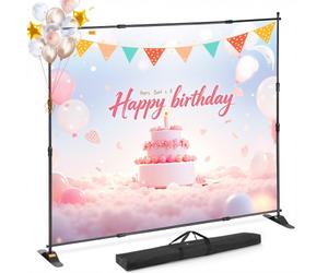 VEVOR Banner Stand 10`*8`Supporto Sfondo Studio Fotografico Kit Supporto Fondale Background Portatile Supporto Stativo da Studiao Regolabile