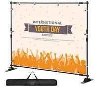 VEVOR Banner Stand 2.4 x 2.4m Supporto Sfondo Studio Fotografico Kit Supporto Fondale Background Portatile Supporto Stativo Da Studio Con 4less