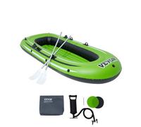 VEVOR Barca Gonfiabile, Barca da Pesca Gonfiabile per 3 Persone, Remi in Alluminio da 45,6", Porta Canne da Pesca e 2 Sedili, Capacità di 750 libbre