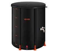 VEVOR Barile di Raccolta dell'Acqua Piovana Pieghevole, Barile Portatile da 201 L Sistema di Raccolta dell'Acqua Piovana, Contenitore da Giardino con Rubinetto e Kit di Troppo Pieno, Nero