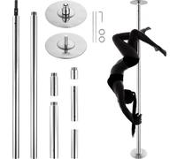 VEVOR Barra Asta da Ballo Professionale, Asta da Ballo Statica Rotante, Kit Barra Danza Verticale Rimovibile Portatile, Asta in Acciaio Inox da 45 mm, Altezza Regolabile, per Club Bar