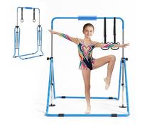 VEVOR Barra da Ginnastica Artistica per Bambini, Barra da Ginnastica Carico 63,5 kg Pieghevole 1500 x 1080 x 1350 mm Allenamento Esercizio per Casa 3-8 Anni, Telaio in Acciaio al Carbonio, Colore Blu