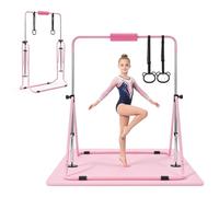 VEVOR Barra da Ginnastica Artistica per Bambini, Barra da Ginnastica Carico 63,5 kg Pieghevole Altezza Regolabile Allenamento Esercizio per Casa, Telaio in Acciaio al Carbonio, con Tappetino