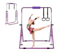 VEVOR Barra da Ginnastica Artistica per Bambini, Barra Ginnastica Carico Max 63,5 kg Pieghevole Altezza Regolabile per Allenamento, Attrezzatura per Esercizio a Casa per Bambini, Colore Viola