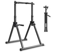 VEVOR Barra per Allenamento della Schiena con Capacità di Carico di 150 kg, Struttura Triangolare e Robusto Tubo in Acciaio, Altezza Regolabile in 9 Posizioni, per Allenamento della Forza di Braccia