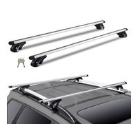 VEVOR Barre Trasversali Universali per Portapacchi in Alluminio, Adatte per Barre Laterali Rialzate, Capacità di Carico di 90 kg 132 cm, Barre Trasversali con Serrature, per SUV, Berline e Furgoni