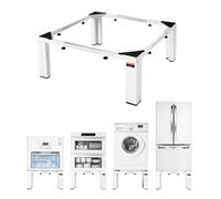 VEVOR Base a Piedistallo per Lavatrice Frigorifero Altezza 305 mm Supporto a Ruote per Lavatrice Asciugatrice Capacità Carico 544 kg Piedini Antiscivolo Regolabili 475-785 mm Base per Mobili Bianco