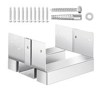 VEVOR Base per Pali 144,5 x 141,5 mm Dimensioni Interne 139,5 x 141,5 mm Ancoraggio per Pali in Cemento in Acciaio al Carbonio Zincato per Impieghi Gravosi, Elevazione 25,4 mm per Pergole in Cemento
