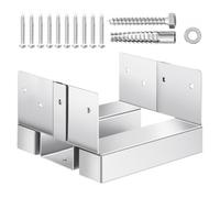 VEVOR Base per Pali 144,5 x 141,5 mm Dimensioni Interne 139,5 x 141,5 mm Ancoraggio per Pali in Cemento in Acciaio al Carbonio Zincato per Impieghi Gravosi, Elevazione 25,4 mm per Pergole in Cemento