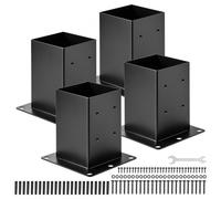 VEVOR Base per Pali 146 x 146 mm Staffe per Pali in Acciaio al Carbonio 4 Pezzi