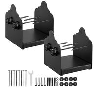 VEVOR Base per Pali 150 x 145 mm Dimensioni Interne 150 x 141 mm Staffe per Pali in Acciaio al Carbonio per Impieghi Gravosi, per Supporto Ringhiera per Gazebo, Piastra di Base per Ponte, 2 PZ, Nero