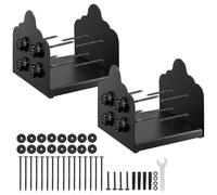 VEVOR Base per Pali 200 x 194 mm Dimensioni Interne 200 x 190 mm Staffe per Pali in Acciaio al Carbonio per Impieghi Gravosi, per Supporto Ringhiera per Gazebo, Piastra di Base per Ponte, 2 PZ, Nero