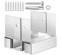 VEVOR Base per Pali 96 x 90,5 mm Dimensioni Interne 89,6 x 90,5 mm Ancoraggio per Pali in Cemento in Acciaio al Carbonio Zincato per Impieghi Gravosi con Elevazione di 25,4 mm per Pergole in Cemento