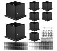 VEVOR Base per Pali 96 x 96 mm Staffe per Pali in Acciaio al Carbonio 8 Pezzi