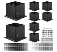 VEVOR Base per Pali 96 x 96 mm Staffe per Pali in Acciaio al Carbonio 8 Pezzi