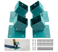 VEVOR Base per Piedi di Altalena in Acciaio, Set da 4 Staffe di Livellamento, per Pali 10,1 x 10,1 cm (Dimensioni Effettive 9,1 x 9,1 cm), Angolo Regolabile da 45° a 60°, Ideale per Terreni Irregolari