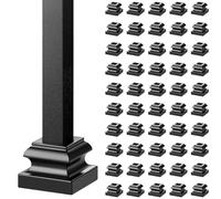 VEVOR Base per Ringhiera Quadrata 50 Pezzi Base per Balaustra, Piastra Lega di Alluminio con Fori per Vite per Balaustre Ringhiere per Scale, Giunti a Torsione di Supporto in Metallo da 12,7mm, Nero