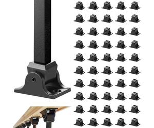 VEVOR Base per Ringhiera Quadrata 50 Pezzi Base per Pali Inclinati di Scale, Piastra Lega di Alluminio con Fori per Vite per Ringhiere Scale, Giunti a Torsione di Supporto in Metallo da 12,7mm, Nero