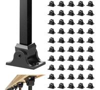 VEVOR Base per Ringhiera Quadrata 50 Pezzi Base per Pali Inclinati di Scale, Piastra Lega di Alluminio con Fori per Vite per Ringhiere Scale, Giunti a Torsione di Supporto in Metallo da 12,7mm, Nero