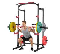VEVOR Basic Power Rack per Allenamento da Palestra Domestica, Bilanciere e Altezza Regolabile, Attrezzatura per Allenamento di Forza in Palestra con Ganci a J e Altro per Distensioni su Panca