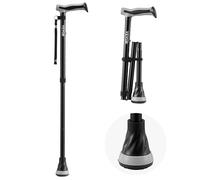 VEVOR Bastone da Passeggio, Carico 113 kg Bastone da Passeggio Pieghevole, Altezza Regolabile a 8 Livelli e Punta Antiscivolo, Ausilio per Mobilità in Alluminio Leggero Portatile per Anziani
