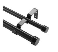 VEVOR Bastone per Tende Doppio Bastone per Tende Estensibile 183-366 cm Terminali Rotondi Carico max. 13,6 kg ca., Asta per Tende da Interno Lunghezza Regolabile per Soggiorno Bagno Camera da Letto
