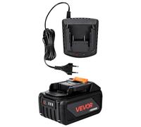 VEVOR Batteria Portatile e Caricabatteria, 20 V MAX, Batteria agli Ioni di Litio da 4,0 Ah, Grande Capacità 4000 mAh, Autonomia Estesa, per Utensili della Serie, per Sostituzione e Ricarica Rapida
