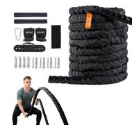 VEVOR Battle Rope Corda da Allenamento Diametro 38 mm Lunghezza 9,1m, Corda da Allenamento in Poliestere, Attrezzatura da Allenamento da Palestra con Ancoraggio, Corda da Battaglia Muscolare Fitness