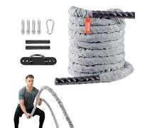 VEVOR Battle Rope Corda da Allenamento Lunghezza da 9,1m, Corda da Battaglia in Poliestere, Attrezzatura da Allenamento con Copertura Protettiva e Ancoraggio, Corda Pesante Allenamento Forza del Core
