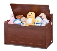 VEVOR Baule Portagiochi in Legno per Bambini 830 x 455 x 609 mm Grande Panca Portaoggetti per Bambini Piccoli con Coperchio a Ribalta, Cerniera di Sicurezza, per Sala Giochi, Camera da Letto, Ciliegia