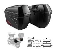 VEVOR Bauletto Laterale per Moto 23L x 2 in ABS Universale Set da 2 pezzi Staccabile Impermeabile con Serratura di Sicurezza, Scatola Portaoggetti da Sinistra e Destra per Moto, Stoccaggio, Trasporto