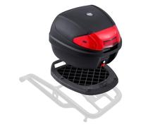 VEVOR Bauletto per Moto, Bauletto Universale per Moto in Materiale PP Resistente con Pannello Riflettente, Bauletto Staccabile Impermeabile 38 L con Base Multiforo, Bauletto per Telai per Moto