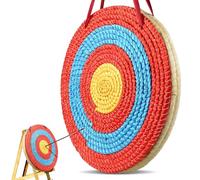VEVOR Bersaglio da Tiro con l'Arco Portatile Diametro 50,8cm, Bersaglio Portatile Paglia 3 Strati per l'Allenamento Alta Visibilità, Bersaglio per Tiro con l'Arco Esterno Interno, Bersaglio in Paglia