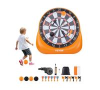 VEVOR Bersaglio Gonfiabile da Calcio con 4 Palline da Calcio 6 Freccette, 6 Asce e Pompa dell'Aria, Montaggio in 3 Minuti e Borsa per Trasporto, per Giochi Giardino 2000 x 1400 x 2000 mm
