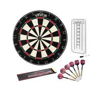 VEVOR Bersaglio per Freccette con 6 Freccette e Kit di Punteggio, Auto-Riparante in Fibre di Sisal, Senza Punti Metallici e Anello Numerico Rotante, con Punta in Acciaio da 451 mm per Sala Giochi