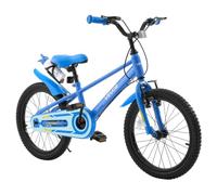 VEVOR Bicicletta per Bambini 18 Pollici BMX Blu per 5-8 Anni con Cavalletto | Bicicletta Sella e Manubrio Regolabili, Freno Anteriore e Tamburo Posteriore, Portaborraccia, Telaio in Acciaio al Carbonio
