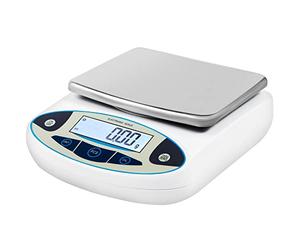 VEVOR Bilancia Analitica Digitale per Laboratorio Max Capacità 5000g, Bilancia Chimica Alta Precisione 0.01g, Tecnica applicata a Laboratori, Università, Aziende, Industrie, Gioiellieri, bianco