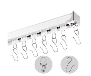 VEVOR Binario per Tende da Soffitto 1,8 m, Sistema di Binari Scorrevoli per Tende da Soffitto, Binario per Tende Divisorie per Stanze Montaggio Soffitto Parete per Soggiorno, Camera da Letto, Bianco