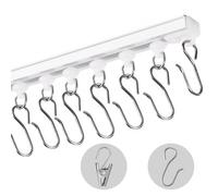 VEVOR Binario per Tende da Soffitto 3 m, Autoadesivo Sistema di Binari Scorrevoli per Tende Soffitto Senza Foratura, Binario Divisorie per Stanze, con ganci e ferramenta, per Soffitto Soggiorno Bianco