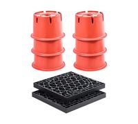 VEVOR Blocchi di Livellamento per Rimorchio 6 Pezzi Cuscinetti 2 Pezzi, 411 x 411 x 36 mm, Altezza 203,2 mm, Capacità 0,9 T, Supporto Rimorchio per Camper Quinta Ruota , Sgabello Roulotte