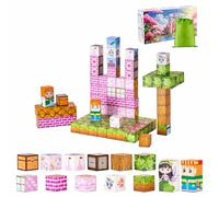VEVOR Blocchi Magnetici, Set 100 PZ del Castello della Principessa, Cubi Magnetici da Costruzione per Bambini, Giocattoli Sensoriali STEM Montessori, Giocattolo da Costruzione Impilabile per Bambini
