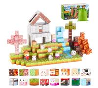 VEVOR Blocchi Magnetici, Set 150 Pezzi, Cubi Magnetici da Costruzione per Bambini, con Castello nella Foresta, Giocattoli Sensoriali STEM Montessori, Giocattolo da Costruzione Impilabile per Bambini